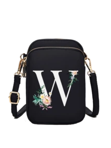 Ví cầm tay mini in chữ cái hoa cúc A-Z, túi đeo vai nhỏ hai khóa kéo với dây đeo điều chỉnh được, thích hợp đựng điện thoại, túi đeo tay, ví đựng tiền xu, ví đựng tiền mặt, ví dọc nhiều khóa kéo, lý tưởng cho chạy bộ, leo núi, du lịch, mua sắm, đạp xe và các hoạt động thể thao ngoài trời. Cũng là một món quà tuyệt vời cho Halloween, Giáng sinh và Lễ Tạ ơn. - Nhiều màu - Xem 16