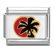 1PC Stainless Steel DIY Jewelry Accessory, Printed With Car Emblem, Heart, Rainbow, Moon, Devil's Eye Pattern, DIY Making Jewelry For Bracelet Necklaces Ring ,Modular Bracelet Components Can Be Freely Matched With Different Styles - Modules - View 7