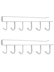 1pc/Wall Mounted Hat Organiser, Iron Storage Hanger With 6 Hooks, Portable Multi-Functional Storage Hanger, Over The Door Hat Rack, Wardrobe Cabinet Organiser, Suitable For All Types And Sizes Of Hats.Back To School,Storage Organizer - Multicolor - View 14