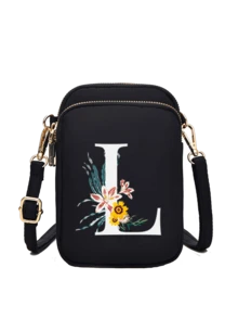 Ví cầm tay mini in chữ cái hoa cúc A-Z, túi đeo vai nhỏ hai khóa kéo với dây đeo điều chỉnh được, thích hợp đựng điện thoại, túi đeo tay, ví đựng tiền xu, ví đựng tiền mặt, ví dọc nhiều khóa kéo, lý tưởng cho chạy bộ, leo núi, du lịch, mua sắm, đạp xe và các hoạt động thể thao ngoài trời. Cũng là một món quà tuyệt vời cho Halloween, Giáng sinh và Lễ Tạ ơn. - Nhiều màu - Xem 22