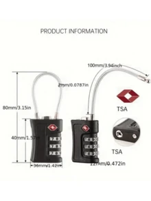 1 TSA-Approved Luggage Lock, 3-Digit Combination Padlock, Suitable For Suitcases, Backpacks, Lockers, Etc. - Multicolor - View 4