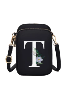 Ví cầm tay mini in chữ cái hoa cúc A-Z, túi đeo vai nhỏ hai khóa kéo với dây đeo điều chỉnh được, thích hợp đựng điện thoại, túi đeo tay, ví đựng tiền xu, ví đựng tiền mặt, ví dọc nhiều khóa kéo, lý tưởng cho chạy bộ, leo núi, du lịch, mua sắm, đạp xe và các hoạt động thể thao ngoài trời. Cũng là một món quà tuyệt vời cho Halloween, Giáng sinh và Lễ Tạ ơn. - Nhiều màu - Xem 25