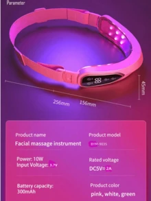 V型脸按摩器，智能美容仪，打造V型脸，5种模式和12级强度，适合旅行和居家使用，300mAh电池容量 - 彩色 - 查看 9