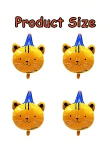 MECRLA 1 件/4 件可爱动物气球，狮子/老虎/熊/猴子形状生日派对装饰，动物/丛林/夏威夷主题派对用品，圣诞节 - 多種款式可選 - 查看 10