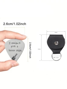 1pc Customized Stainless Steel Guitar Graphic Guitar Pick, Gift For Boyfriend/Girlfriend, Valentine's Day, Back To School - Silver 1 - View 4