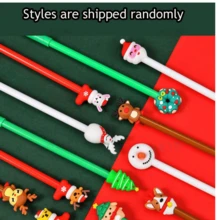 50 pièces - Stylos gel à encre de Noël Nouveauté Stylos à bille gel noir à motifs de Noël Stylos gel à encre de Noël Stylos gel à encre de Noël de personnages de Noël Convient pour les récompenses en classe, les fournitures de bureau, les bas de Noël