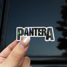PANTERA Rock Band Ausgestanzte Vinyl Aufkleber - Wasserfester und strapazierfähiger Vinyl Aufkleber mit fetter Beschriftung & abgenutzten Kanten, leuchtende Farben & verschiedene Größen für Autos, Laptops, Wasserflaschen - Innen-/Außenbereich, wasserfeste Aufkleber