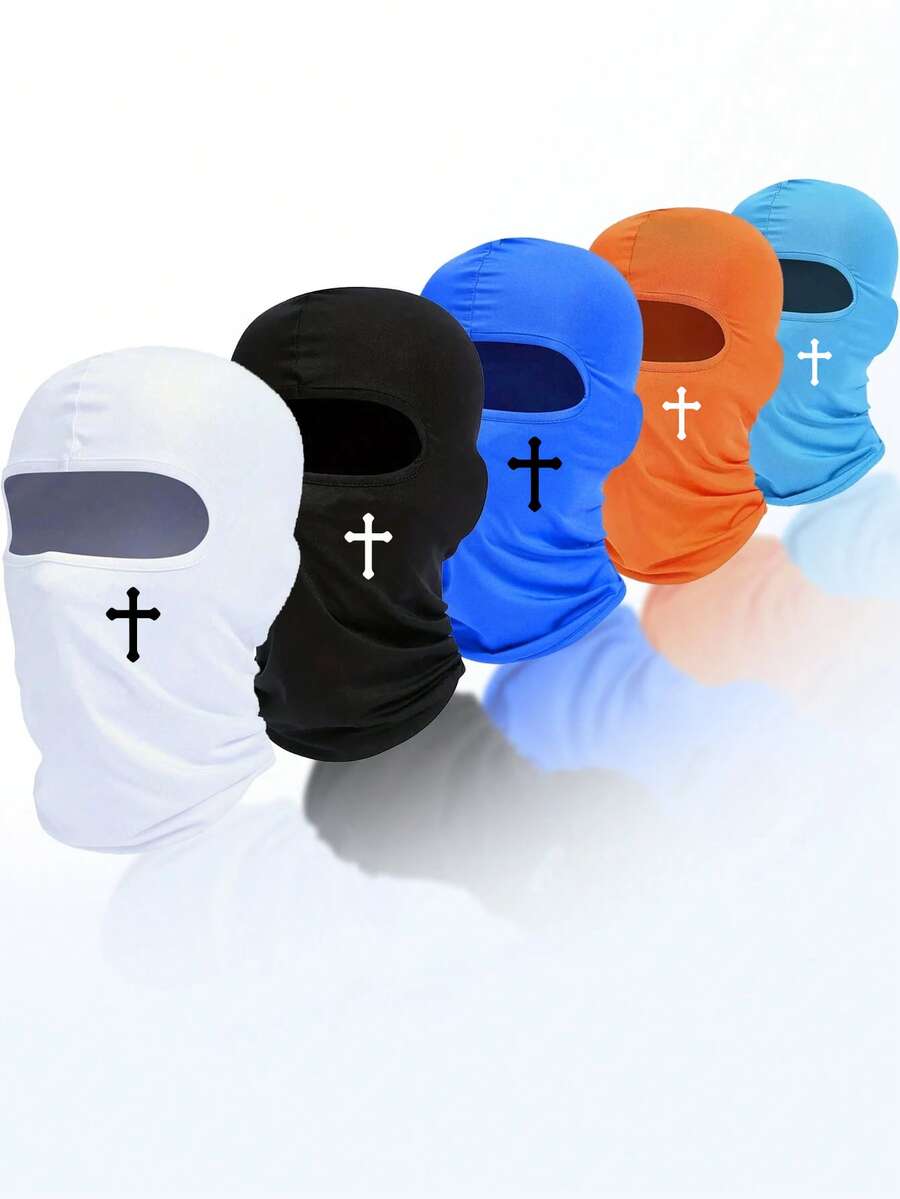 2 piezas de diseño especial con patrón de cruz universal, máscara multifuncional de estilo graffiti punk para protección solar, pasamontañas, máscara de cara completa, adecuada para ciclismo, esquí, senderismo, pesca y diversos deportes al aire libre, a prueba de viento y transpirable, el mejor regalo para las vacaciones.