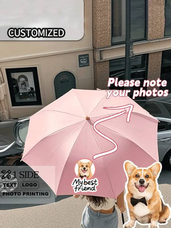 [Customized] Compact Automatic Open And Close Umbrella - 8 Ribs Windproof And UV Protection, Portable Travel Umbrella, Reinforced Frame, Various Colors, Fashionable Design, Essential For Students, Commuters And Outdoor Activities, Suitable For Rain Or Shine, High-Quality Construction, For Daily Use, DIY, Logo, Pattern, Design Your Own Exclusive Umbrella, Gift For Friends And Family. Companies, Banks Can Also Customize Exclusive Logo