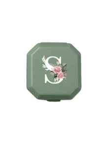 6-Compartment Portable Pill Box, Capsule Storage Case, Travel Medication Box, Pill Box, Mini Pill Box, With Floral Letter A-Z (Excluding Q/U), Pill Organizer, Travel Mini Pill Box, Moisture-Proof Pill And Vitamin Container, Medication Dispenser Organizer, Travel Home Camping Outdoor Hunting Medicine Storage Box, Pill Box, Pill Box, Medical Bag Travel Accessory Dorm Essential