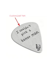 1pc Customized Stainless Steel Guitar Graphic Guitar Pick, Gift For Boyfriend/Girlfriend, Valentine's Day, Back To School - Silver 1 - View 7