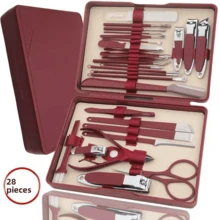 22/28/42pcs Premium Stainless Steel Manicure Set, Nail Clipper, Nail File, Cuticle Nipper, Eyebrow Scissors, Personal Care Tools, Gift Box, Suitable For Men And Women
