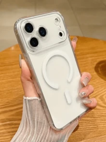 高端磁性透明手机壳兼容 17、16、15、14、13 和 12 17 Pro Max 型号，专为无线充电和抗震而设计，具有 35-40 个强力磁铁，亚克力背面保持透明而不会变黄。 - 無色 - 查看 37