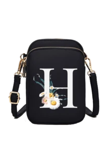 Ví cầm tay mini in chữ cái hoa cúc A-Z, túi đeo vai nhỏ hai khóa kéo với dây đeo điều chỉnh được, thích hợp đựng điện thoại, túi đeo tay, ví đựng tiền xu, ví đựng tiền mặt, ví dọc nhiều khóa kéo, lý tưởng cho chạy bộ, leo núi, du lịch, mua sắm, đạp xe và các hoạt động thể thao ngoài trời. Cũng là một món quà tuyệt vời cho Halloween, Giáng sinh và Lễ Tạ ơn. - Nhiều màu - Xem 19