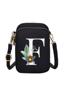 Ví cầm tay mini in chữ cái hoa cúc A-Z, túi đeo vai nhỏ hai khóa kéo với dây đeo điều chỉnh được, thích hợp đựng điện thoại, túi đeo tay, ví đựng tiền xu, ví đựng tiền mặt, ví dọc nhiều khóa kéo, lý tưởng cho chạy bộ, leo núi, du lịch, mua sắm, đạp xe và các hoạt động thể thao ngoài trời. Cũng là một món quà tuyệt vời cho Halloween, Giáng sinh và Lễ Tạ ơn. - Nhiều màu - Xem 11