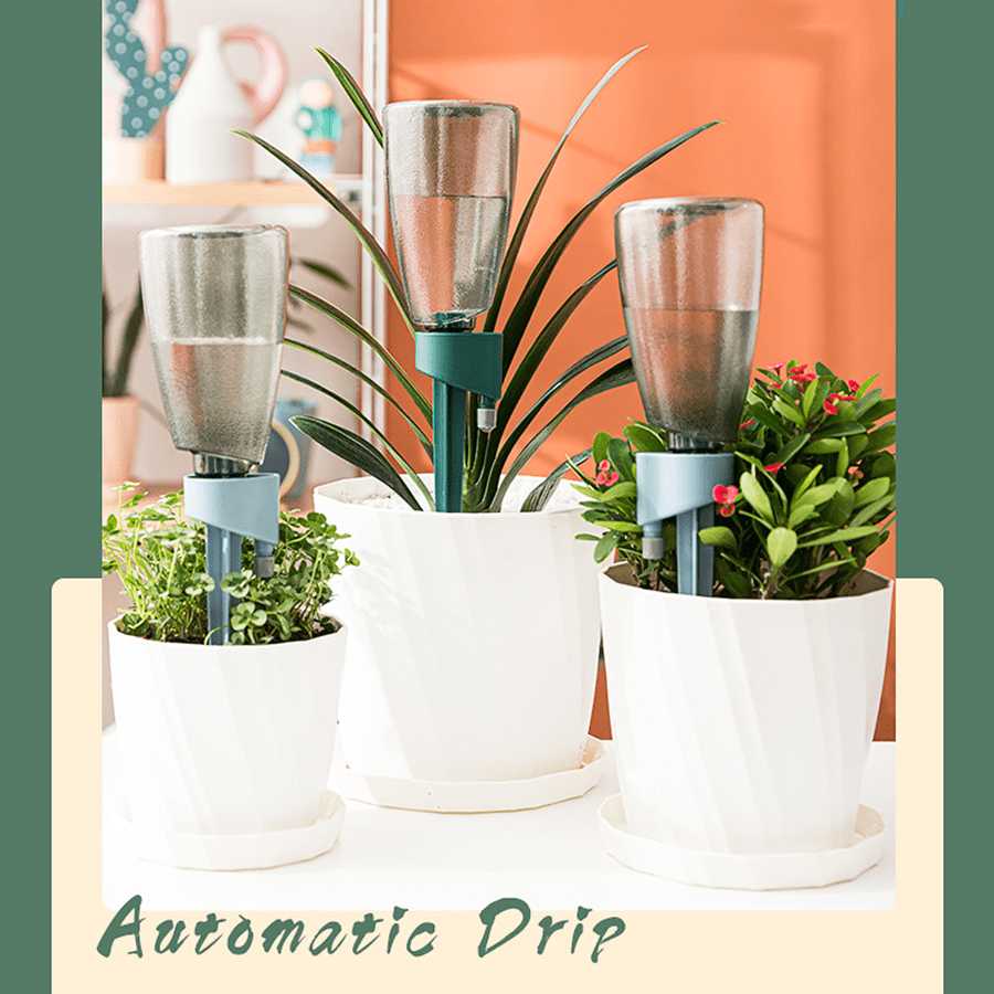 1pc Automatic Plant Watering Device, Household Flower Pot Auto Watering Tool, Travel Outdoor Auto Watering Tool, Automatic Drip Irrigator, Simple And Practical, Easy To Operate, No Electricity Or Battery Required (Includes Bottle)