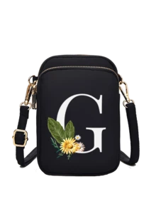 Ví cầm tay mini in chữ cái hoa cúc A-Z, túi đeo vai nhỏ hai khóa kéo với dây đeo điều chỉnh được, thích hợp đựng điện thoại, túi đeo tay, ví đựng tiền xu, ví đựng tiền mặt, ví dọc nhiều khóa kéo, lý tưởng cho chạy bộ, leo núi, du lịch, mua sắm, đạp xe và các hoạt động thể thao ngoài trời. Cũng là một món quà tuyệt vời cho Halloween, Giáng sinh và Lễ Tạ ơn. - Nhiều màu - Xem 20