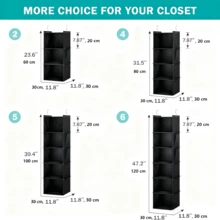 1 szt. Wisząca półka do przechowywania garderoby, 3-6 warstwowy organizer na ubrania z kieszeniami bocznymi i haczykami, oszczędzający miejsce składany stojak do przechowywania ubrań do użytku domowego i podróżnego, dekoracje, dekoracje festiwalowe, dekoracje pokoju, dekoracje domowe, dekoracje sypialni, organizer, przechowywanie w domu, biała koszulka damska, czarne spodnie damskie, damskie ubrania zimowe, sukienka