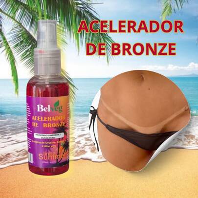 Acelerador de Bronze Belveg Extrato de Urucum Cenoura e Aloe vera Bronzeador Liquido Natural
