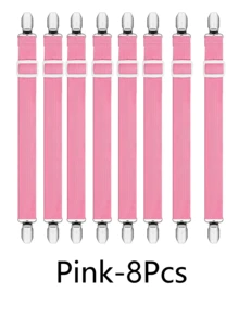 4pcs Adjustable Bed Sheet Fasteners, Elastic Bed Sheet Holders With Metal Clips, Fit For Bed Sheets, Mattresses, Ironing Boards Or Sofa, Heavy Duty Bed Corner Sheet Grippers With Locks, Non-Slip Bed Sheet Clips, Bed Frame Stabilizers - Multicolor - View 17