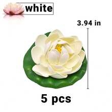 5pcs White Artificial Lotus Decorations & Fish Tank Ornaments & Floating Lotus Leaves For Fish Tanks And Ponds, Plastic Flowers, Water Lilies, Lotus Leaves, Suitable For Water Surface Decoration In Fish Tanks, Ponds, Water Pools, Etc., Floating Decorations