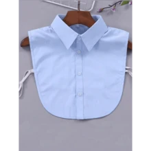 Chic Detachable Striped Collar Vest For Women - Pointed Lapel, Anti-Slip Design, Versatile Decor, Perfect For All Seasons, Machine Washable Polyester Knit With Built-In Chest Pad - Nhiều màu - Xem 9