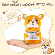 1件手工钩织桌面摆件 - 可爱的柯基犬动物挂件，送给闺蜜、姐妹、女友的贴心礼物，生日礼物，传递正能量，创意小礼物，适合送给女性、男性、孩子、同事、家人 - 彩色 - 查看 6