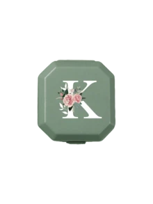 6-Compartment Portable Pill Box, Capsule Storage Case, Travel Medication Box, Pill Box, Mini Pill Box, With Floral Letter A-Z (Excluding Q/U), Pill Organizer, Travel Mini Pill Box, Moisture-Proof Pill And Vitamin Container, Medication Dispenser Organizer, Travel Home Camping Outdoor Hunting Medicine Storage Box, Pill Box, Pill Box, Medical Bag Travel Accessory Dorm Essential