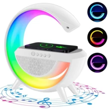 Altavoz Bluetooth con Cargador Inalámbrico, Máquina de Ruido Blanco y Despertador 3 en 1 con Luces RGB - Blanco - Ver 4