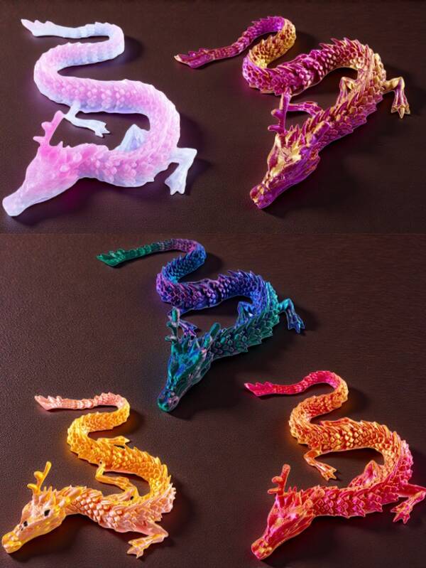 1 pieza/3 piezas Estatua de dragón impresa en 3D de 30 cm, material de plástico PLA, decoración de coleccionista de escritorio, decoración de fiesta, sin electricidad requerida, regalo ideal para Navidad, Halloween, Acción de Gracias, adecuado para escritorio, dormitorio, sala de estar, coche, etc.