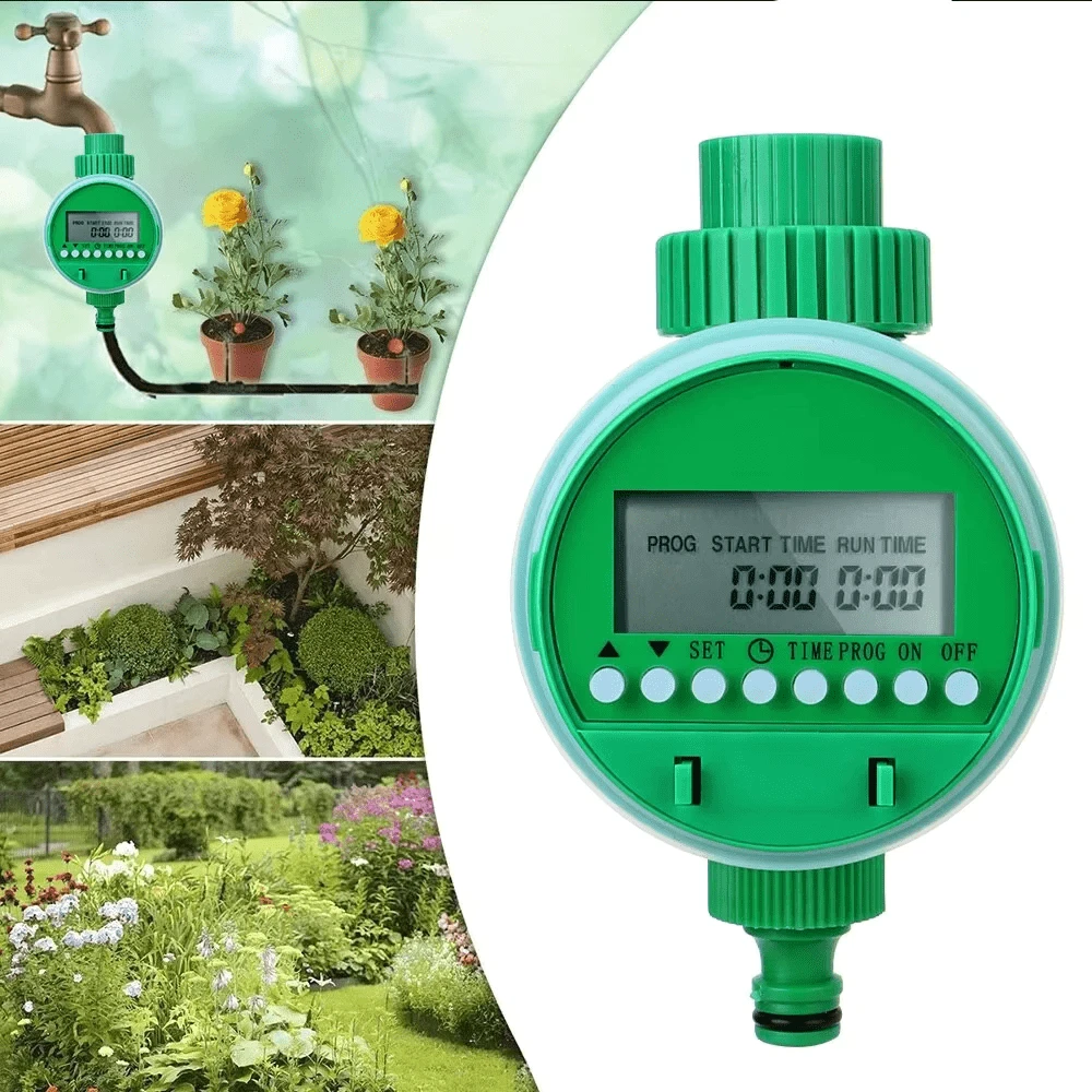 Temporizador Irrigação Programável Automático Hortas Jardins - Verde - Visão 1