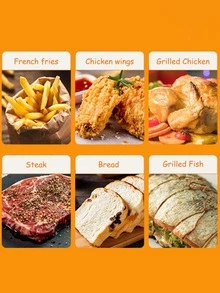 25/50/100件方形一次性空气炸锅内胆（6.3英寸/8英寸）、纸质空气炸锅垫、纸质篮碗、烤盘、烤箱配件、烘焙工具、厨房小工具 - 彩色 - 查看 7