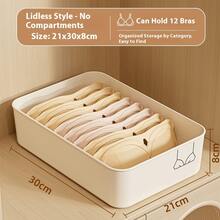 Underwear Storage Box - Dust-Proof 10/15 Compartment Design With Cover, Durable Plastic Material, A Storage Box That Saves Wardrobe Space, Sturdy And Durable, Underwear, Socks Storage Box For Close-Fitting Clothes Storage - 米色 - 查看 12