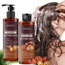 1set Batana Oil Hair Shampoo And Conditioner Set, Rich In Tocopherol, Castor Oil, Gently Nourish Hair, Remove Loose Dandruff Flake, Repair Dry Hair/Damaged Hair, Strengthens The Hair Root To Make Hair Soft And Shiny, Prevent Hair Breakage, Suitable For All Hair Types, Holiday Gifting Season, Christmas Present - Màu Khaki - Xem 2