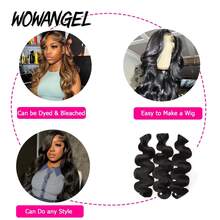 WOWANGEL 100% Unprocessed Human Hair, Natural Wavy Curly Hair Bundles, Thick Remy Virgin Hair, Natural Color, 30 Inch Hair Bundles, Grade 10A Brazilian Remy Human Hair Extensions - Natural & Black - View 7
