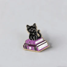 1pc Halloween Magical Book & Cat Brooch, Cute Cartoon Badge Accessory Brooch, Versatile Decoration For Bags, Clothes And More Christmas Gift Men Gifts Bag Pins