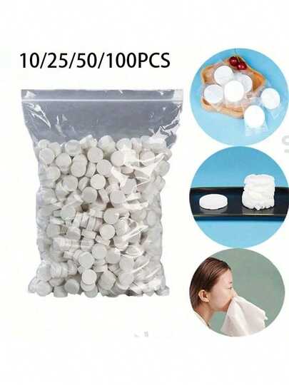 10/25/50/100 Stücke komprimierte Handtücher] Großvolumige tragbare & Einweg-komprimierte Gesichtshandtücher | Praktisch für Outdoor-Wanderungen, Camping, Reisen - Weihnachts-Bestseller. Einweg-komprimiertes Handtuch, Reinigungshandtuch in transparenter Verpackung, tragbares komprimiertes Reisegesichtshandtuch, Make-up-Entfernungshandtuch