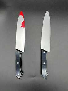 Prop, Plastic Fruit Knife Toy, Realistic Fake Bloody Vegetable Knife, Prank, Party Performance - Multicolor - View 1