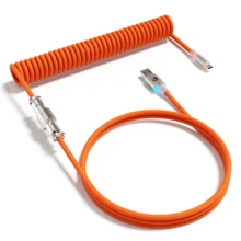ATTACK SHARK MAMBASNAKE C01 超 RGB 卷绕键盘线，专业定制 USB-C 飞行员线，适用于游戏键盘，稳定的双套设计，2 米 Type-C 至 USB-A 超高速，可拆卸金属飞行员线，适用于 PC 游戏玩家 - 彩色 - 查看 17