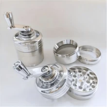 Máy xay và nghiền gia vị cầm tay hạng nặng - Thích hợp cho nhà bếp thương mại và gia đình, không cần điện, tay cầm bằng kim loại, máy xay gia vị di động dùng cho thảo mộc, gia vị, tỏi, hạt cà phê, lý tưởng cho cắm trại, nhà hàng, nấu ăn ngoài trời tại nhà, thiết kế bền bỉ, dụng cụ nhỏ gọn đáng tin cậy, cần thiết cho đầu bếp chuyên nghiệp, máy xay nhà bếp, máy xay cà phê cầm tay, máy nghiền cà phê, cấu trúc chắc chắn, bền bỉ và chịu lực tốt. - Nhiều màu - Xem 8