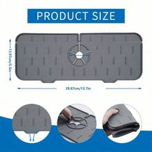 1pc Thickened Silicone Faucet Drip Pad, Faucet Splash Guard, And Absorbent Drainage Pad - Durable Kitchen And Bathroom Sink Accessories,Soap Dish With Drainage,Suitable For Countertop Mat For Kitchen & Bathroom Sinks,Home Decor, Kitchen Accessories - Multicolor - View 4
