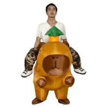 Inflatable Capybara Costume For Adults With Leaf Hat Funny Cartoon Animal Outfit For Halloween Birthday Party Cosplay Show Suit - Nhiều màu - Xem 6