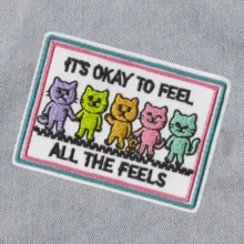 IT'S OKEY TO FEEL ALL THE FEELS Hippie Punk Rock Anime Cartoon Outdoor Adventure Sticker Sewing Embroidered Patch DIY Clothing Accessory Embroidery Sewing Iron-On Patch Applique Badge Decor For Clothes, Shoes, Bags - Multicolor - View 5