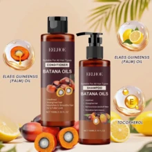 1set Batana Oil Hair Shampoo And Conditioner Set, Rich In Tocopherol, Castor Oil, Gently Nourish Hair, Remove Loose Dandruff Flake, Repair Dry Hair/Damaged Hair, Strengthens The Hair Root To Make Hair Soft And Shiny, Prevent Hair Breakage, Suitable For All Hair Types, Holiday Gifting Season, Christmas Present - Màu Khaki - Xem 3