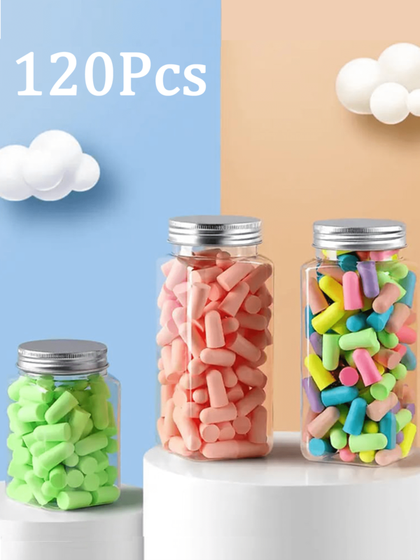 10/24/60/120pcs Polyurethane Slow Rebound Noise-Proof Earplugs For Hearing Protection, Sleep Study, And Loud Events