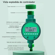 Temporizador Irrigação Programável Automático Hortas Jardins - Verde - Visão 5