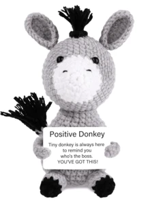 1pc Handmade Crocheted Desktop Decor Ornament, Cute Donkey Animal Figurine, Ideal Gift For Best Friend, Birthday, Girlfriend, Sister, Mom, Grandma, Coworker, Family, Keychain, Plush Doll, Decoration For Room, Halloween, Christmas