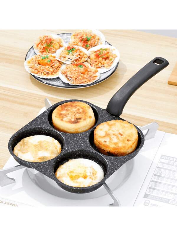 4-In-1 Non-Stick Cast Iron Egg Cooker - Versatile Kitchen Gadget, Dishwasher, Compatible With Electric Coil Stoves For Pancakes, Eggs, And More