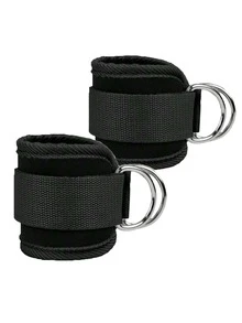 1 Pair Fitness Ankle Straps Adjustable D-Ring Support Cuffs Gym Leg Strength Workouts Pulley With Buckle Sports Guard Abductors