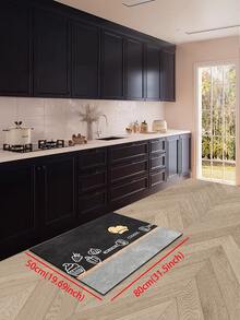 [HOT!!!] 1pc Soft Rubber Kitchen Mat, 3.5mm Thick Kitchen Rug, Dark Cartoon Style Kitchen Absorbent Mat Large Carpet, Can Be Cut To Fit Kitchen Size, Surface Fabric Material, Middle Sponge Layer, Bottom Rubber Layer, Suitable For Kitchen Rugs, Kitchen Decor, Wedding Decor, Home Decor, Bathroom Mat, Entryway Mat, Laundry Room Mat, Hallway Carpet, Living Room Mat, Etc. - Multicolor - View 10